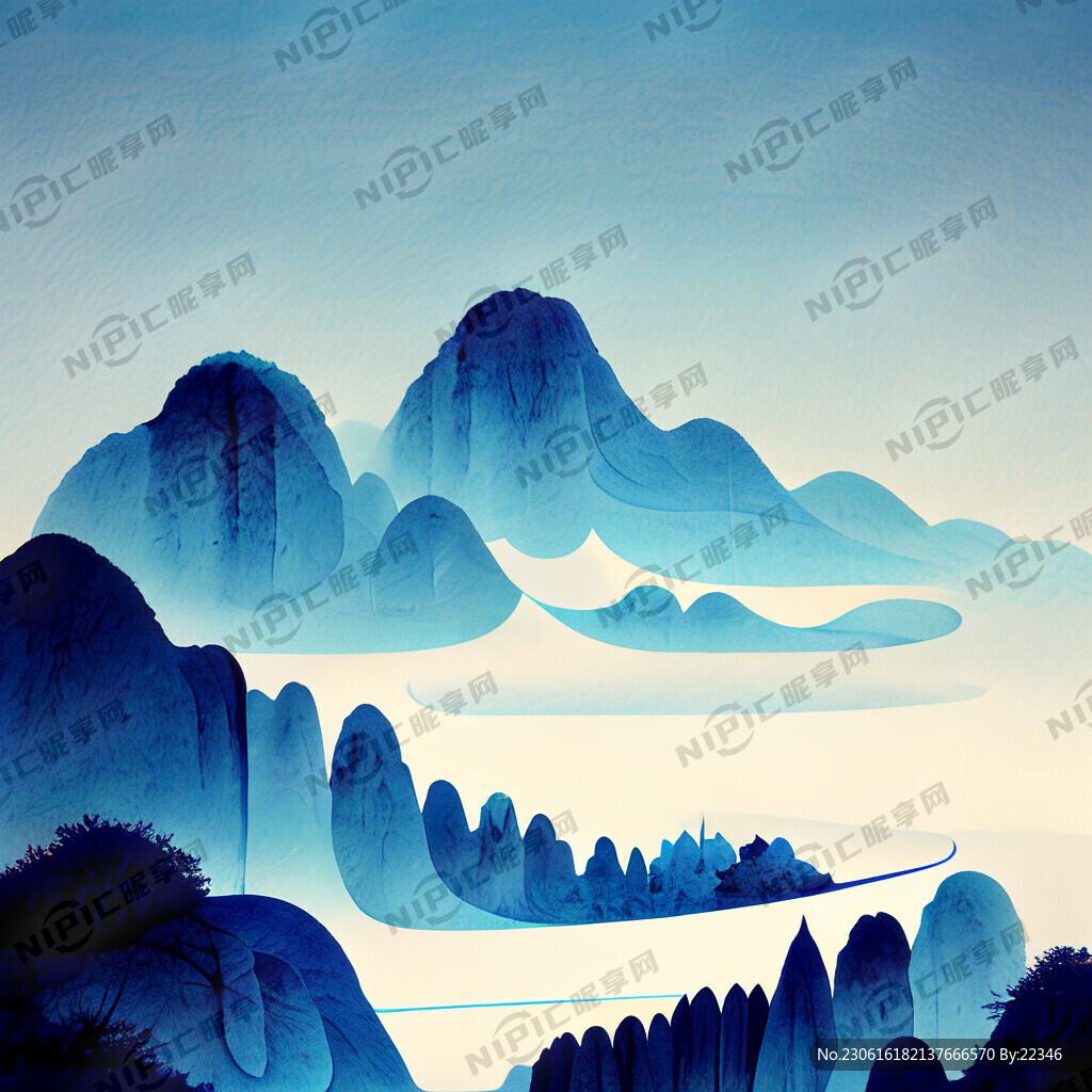 蓝色渐变活力线条