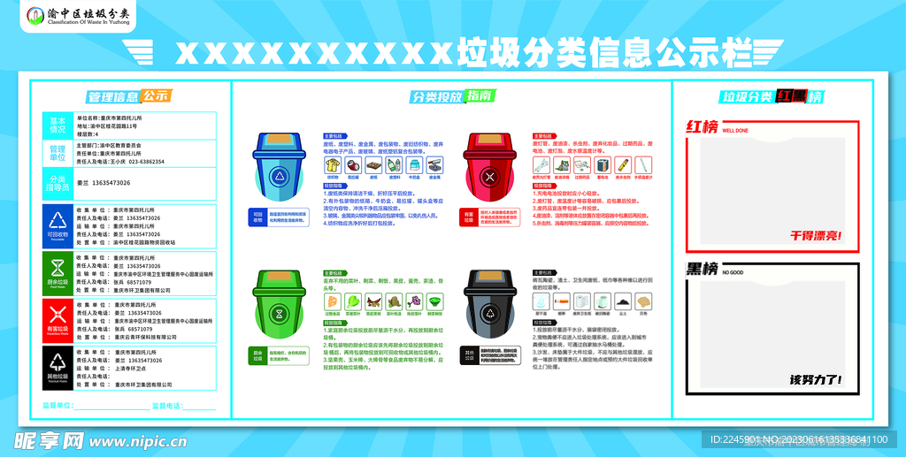 垃圾分类公示栏