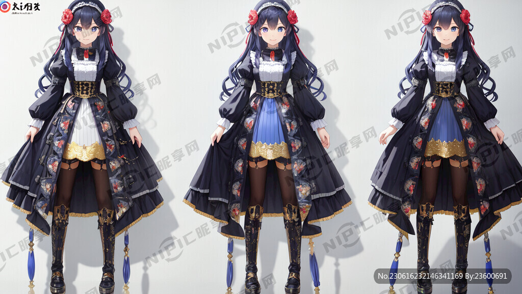 3D人物 全身四视图