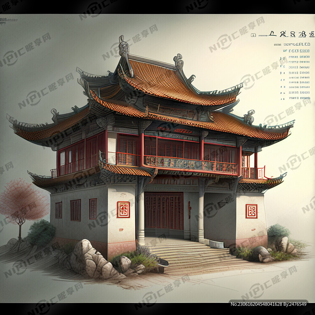 县域高中建筑效果图