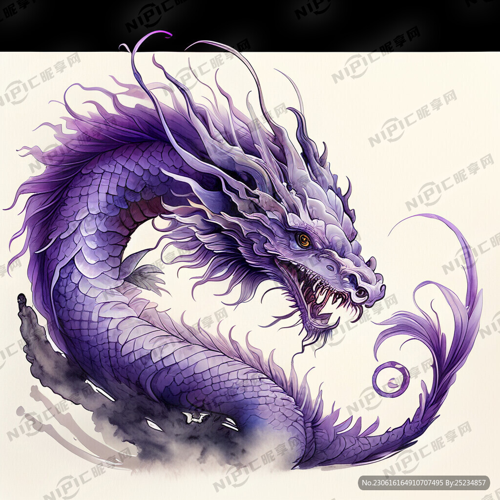 和谐紫 标志 龙 中国风 可爱