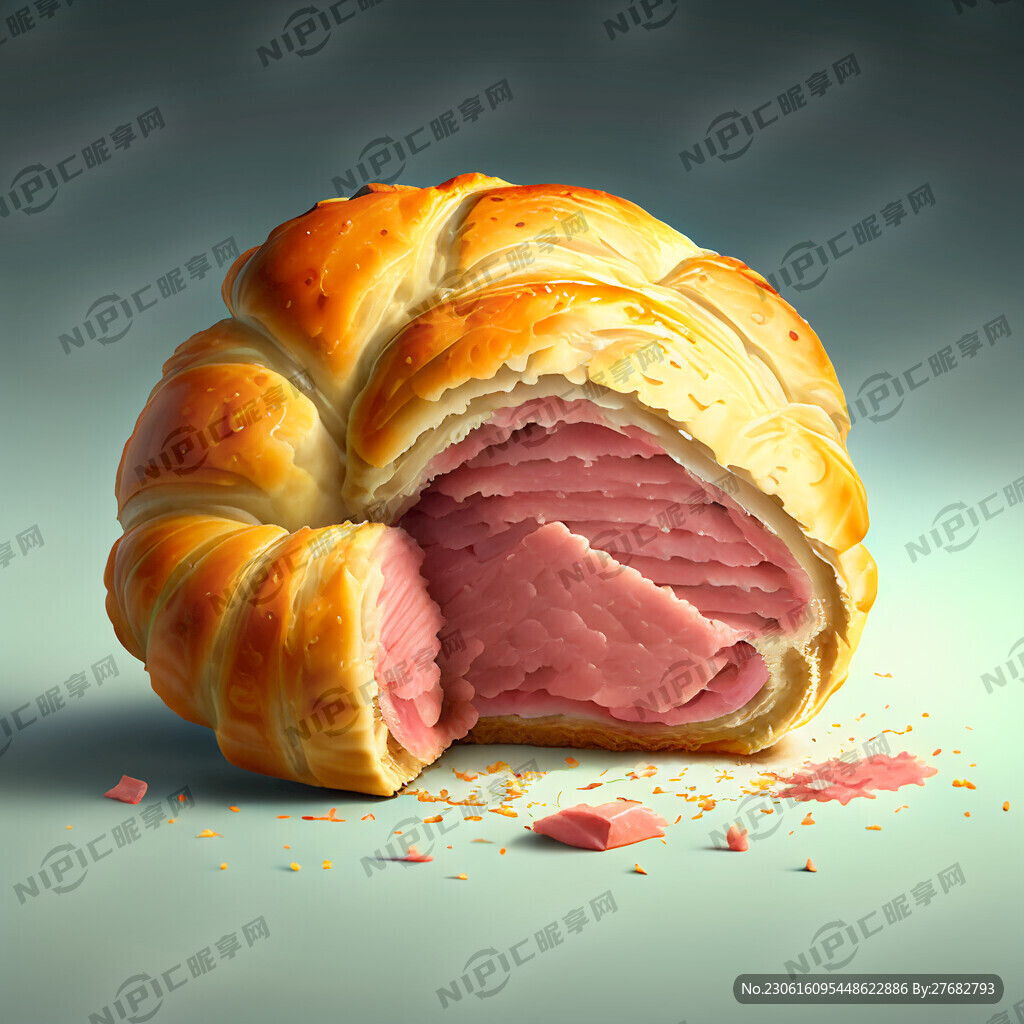 掰开的火腿月饼