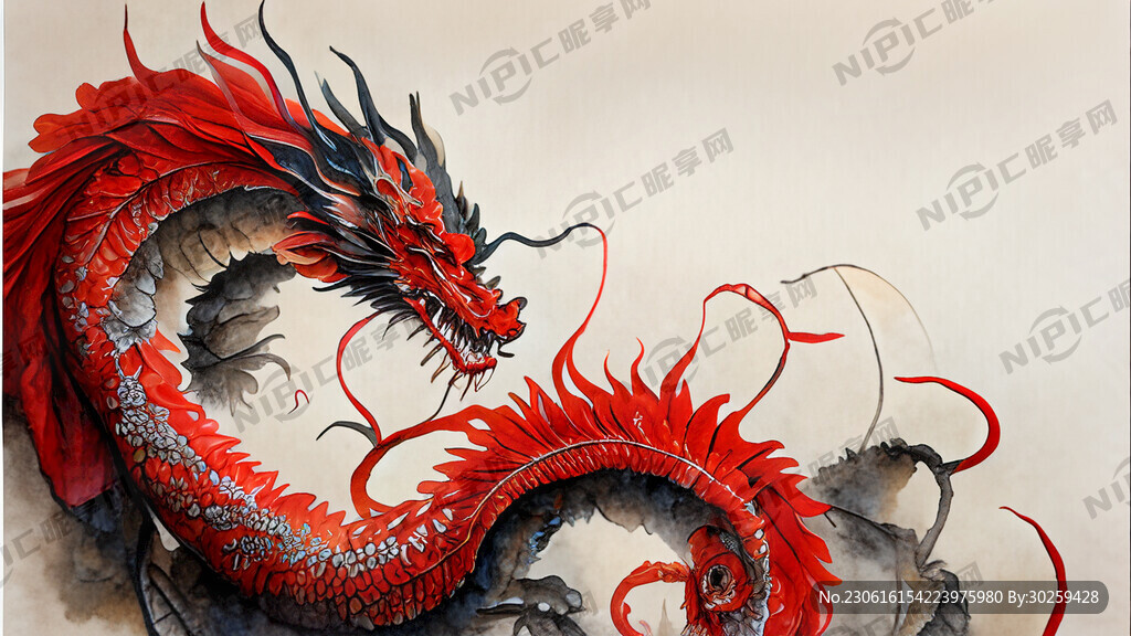 中国龙 红色底 横板 封皮