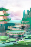 端午节海报背景展台