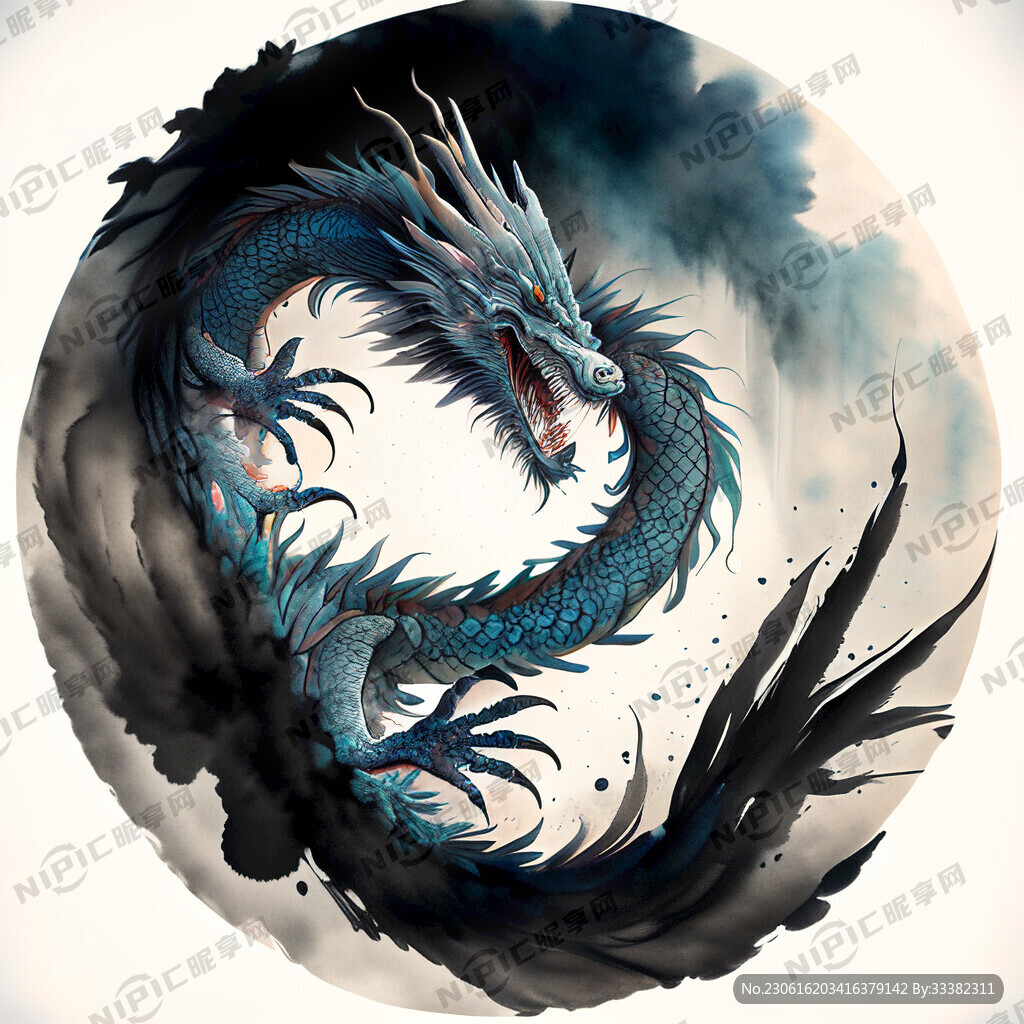 中国龙 国画 爪子 完整
