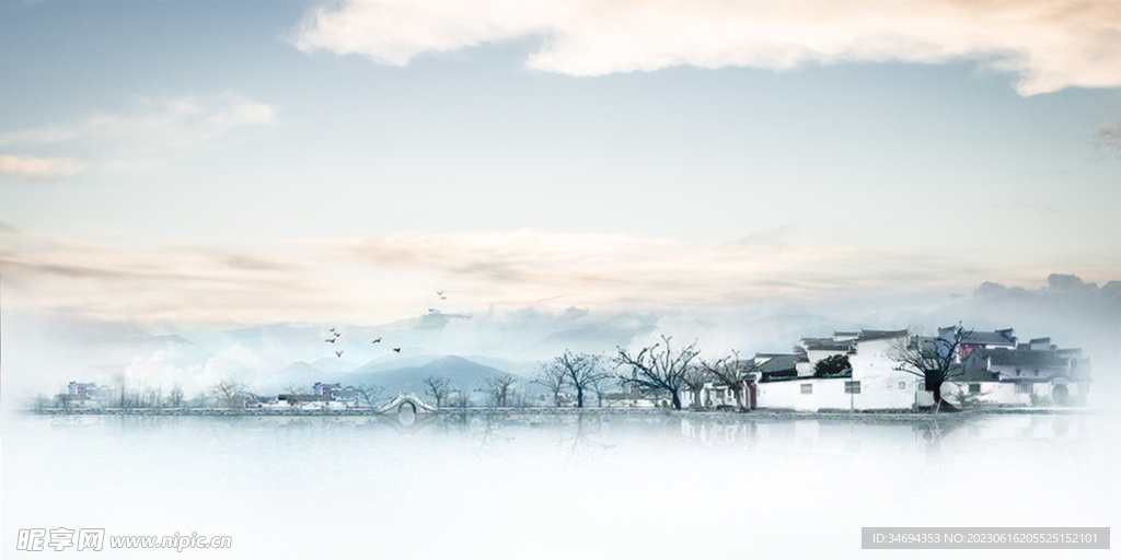 中国风山水背景