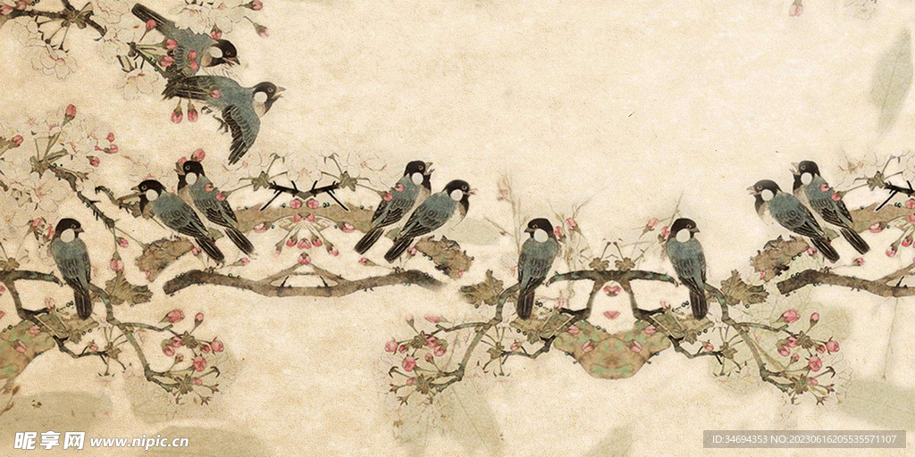 中国风花鸟背景