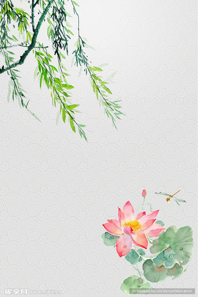 中国风荷花背景