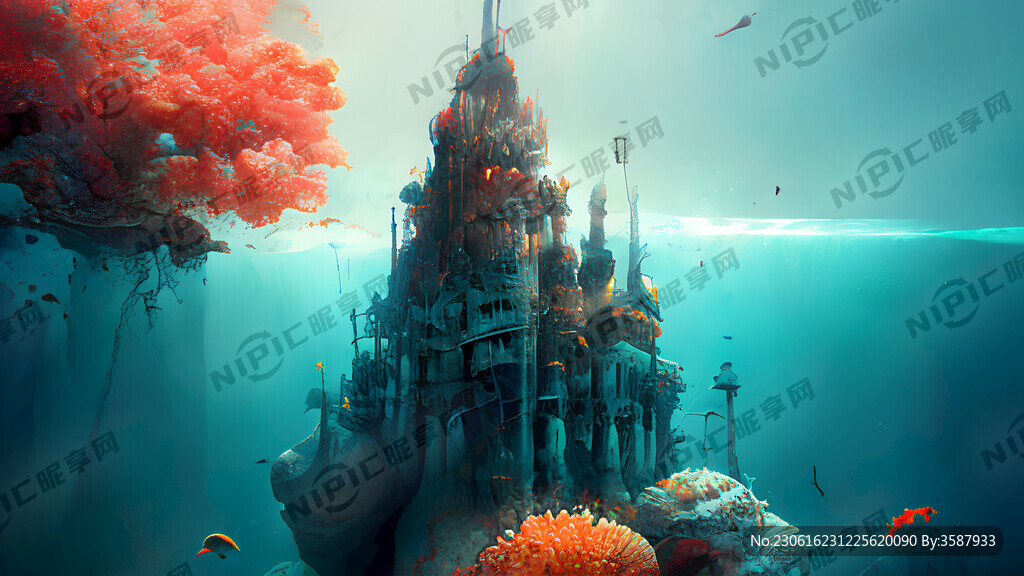 神秘梦幻海底城市 珊瑚鱼群