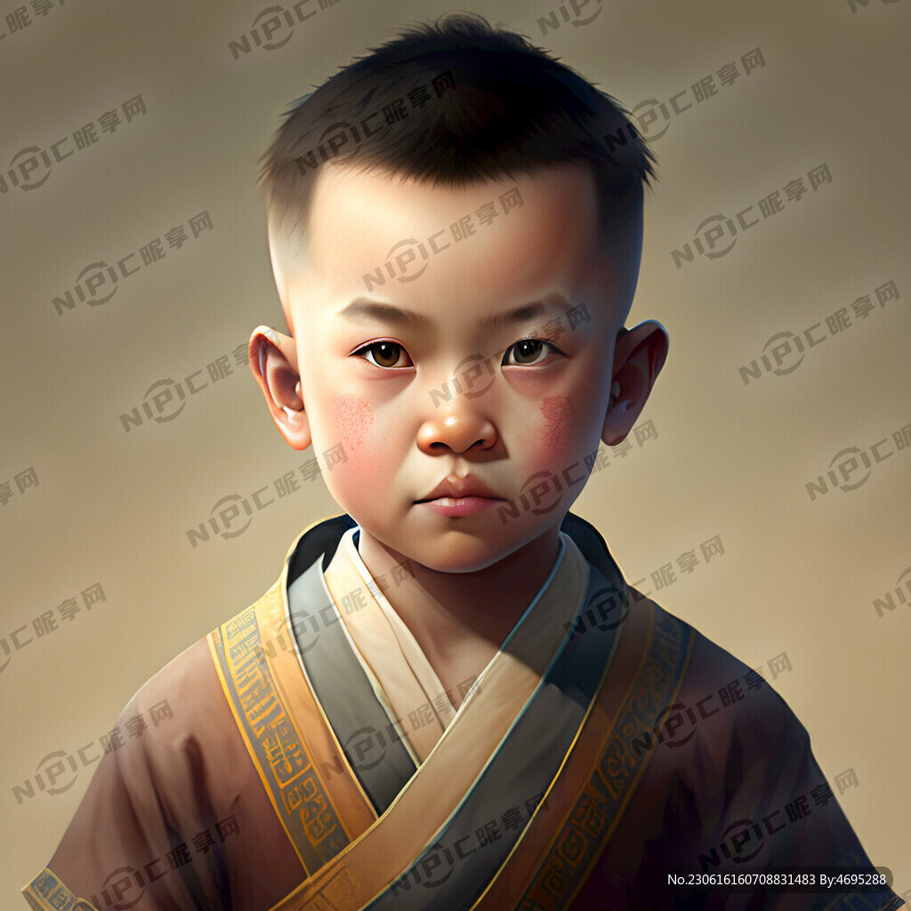 一个自信的古代男孩