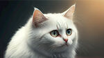 一只白猫，乞怜的看着你，可爱的样子