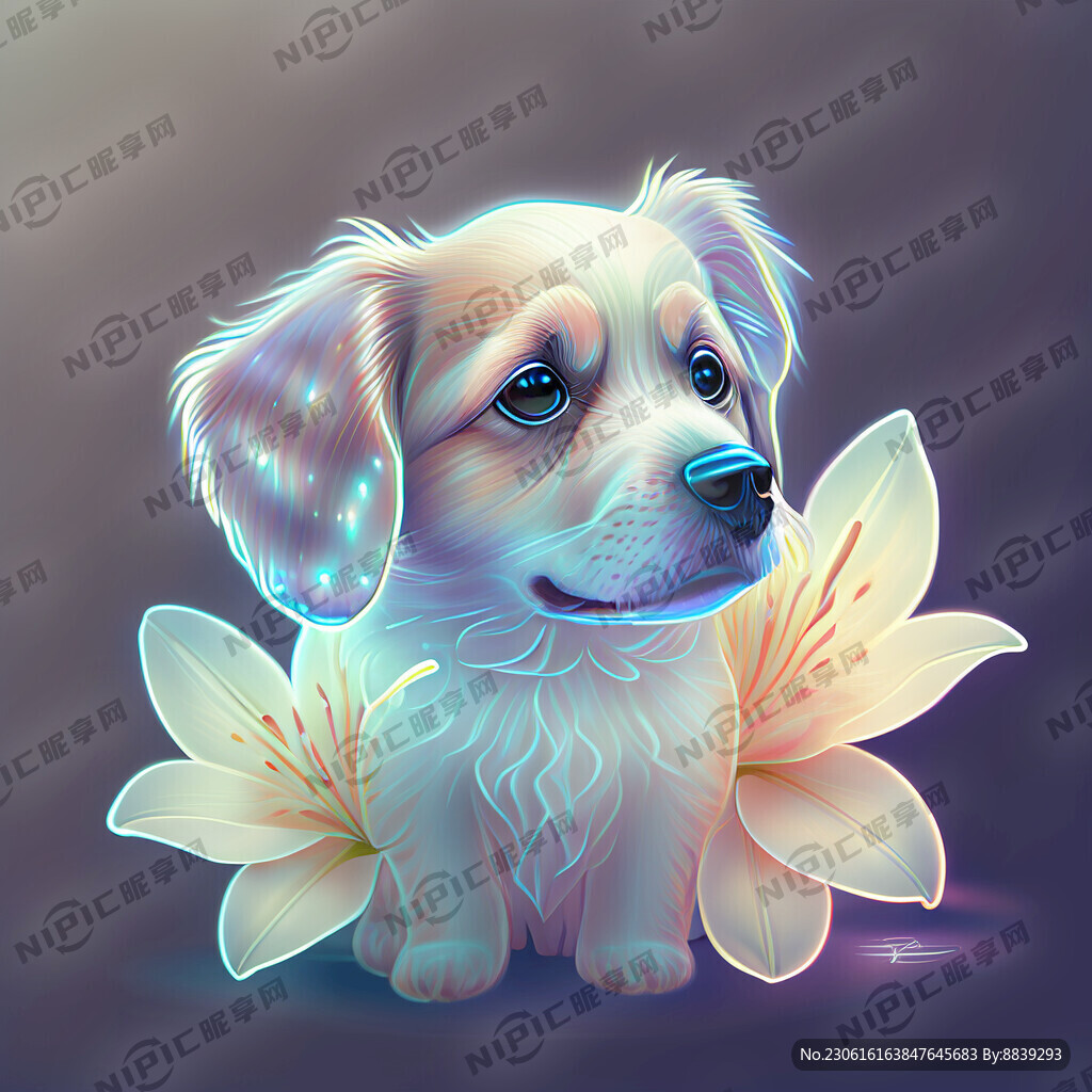 狗子 透明感 全息色 可爱