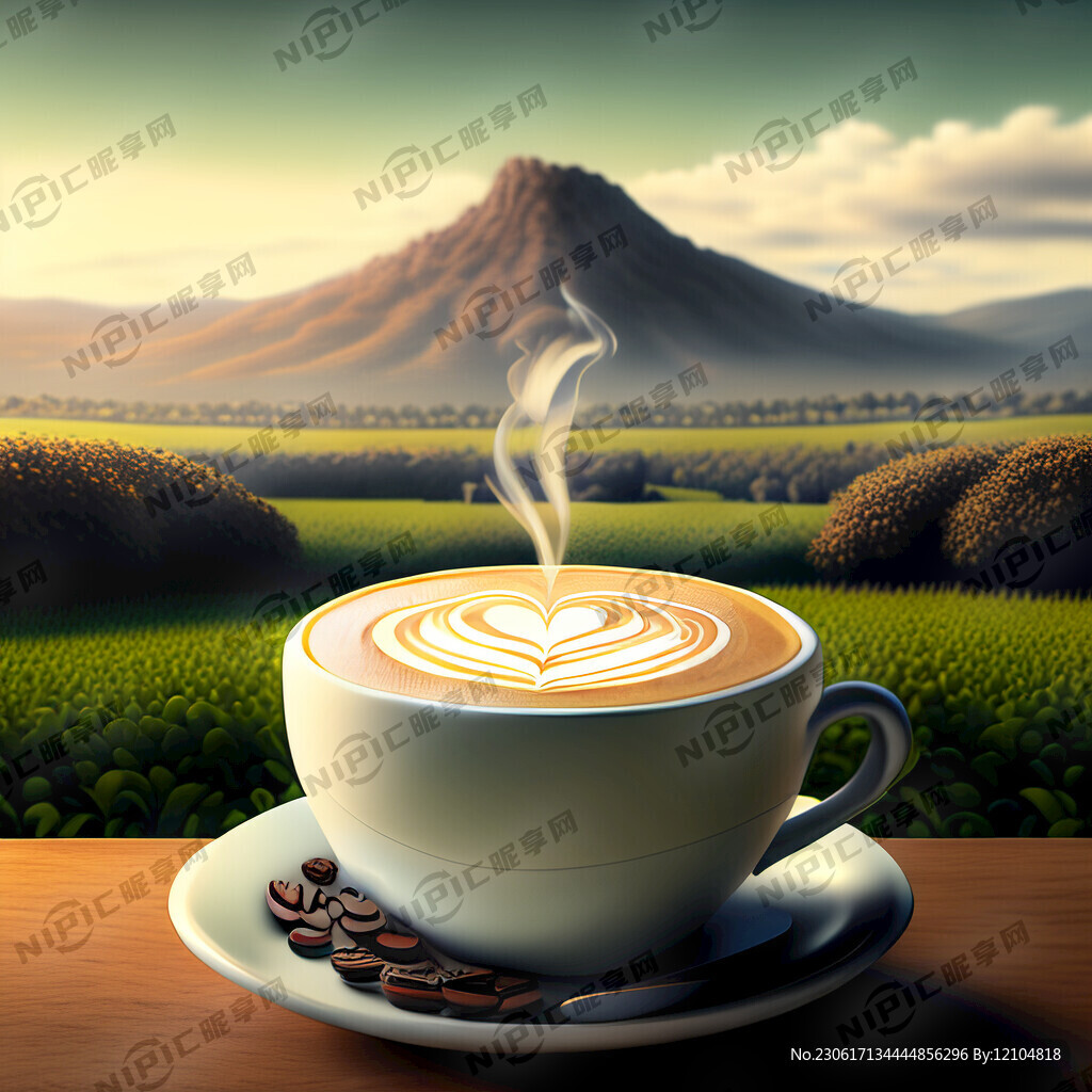 拿铁咖啡要田园背景