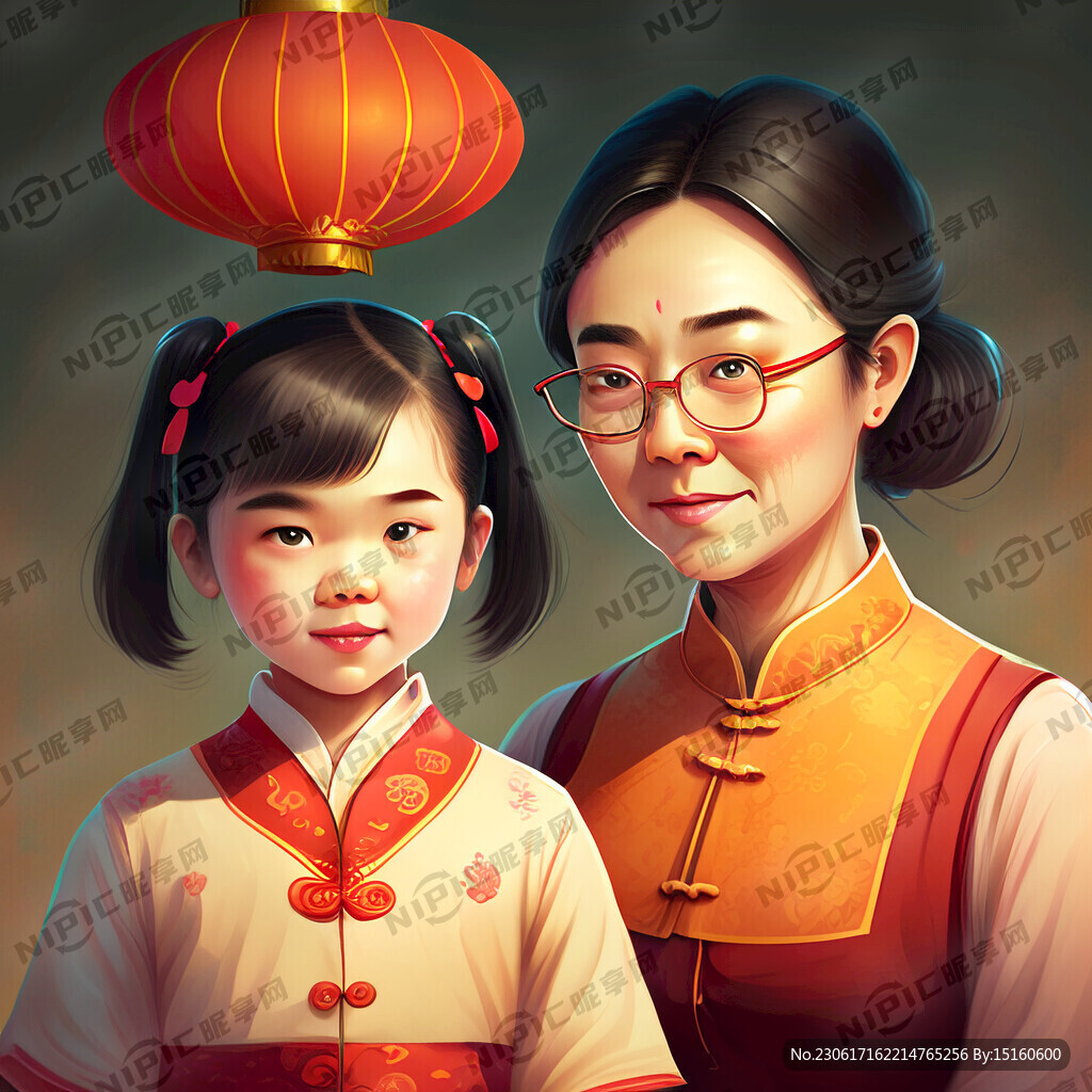 两个女孩和爸妈