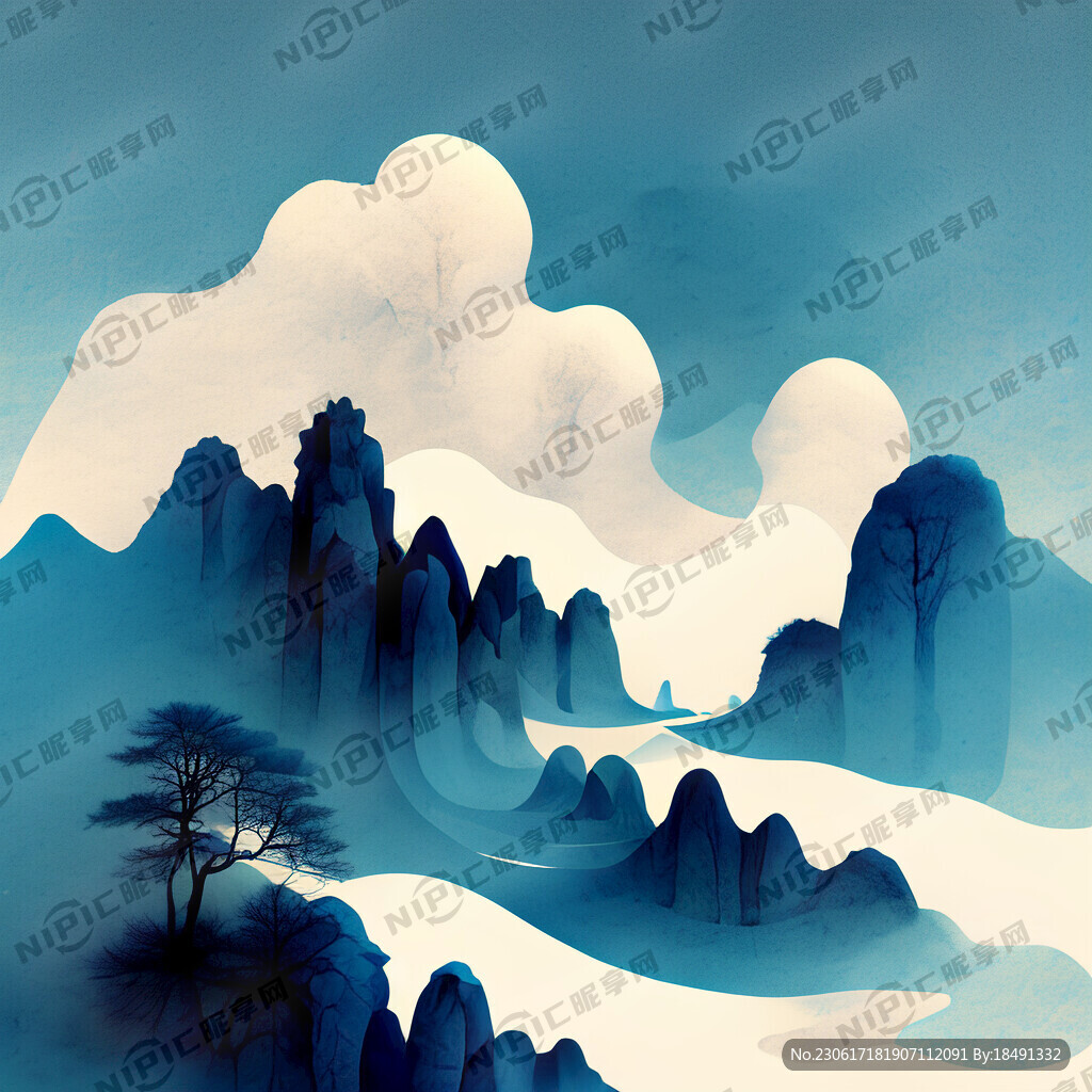 侘寂风 肌理 抽象 艺术 蓝色