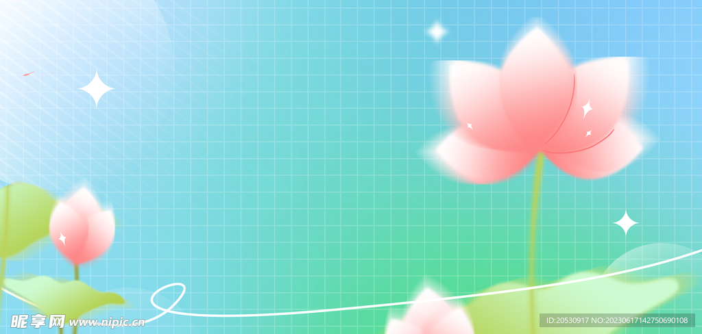 夏季荷花海报背景