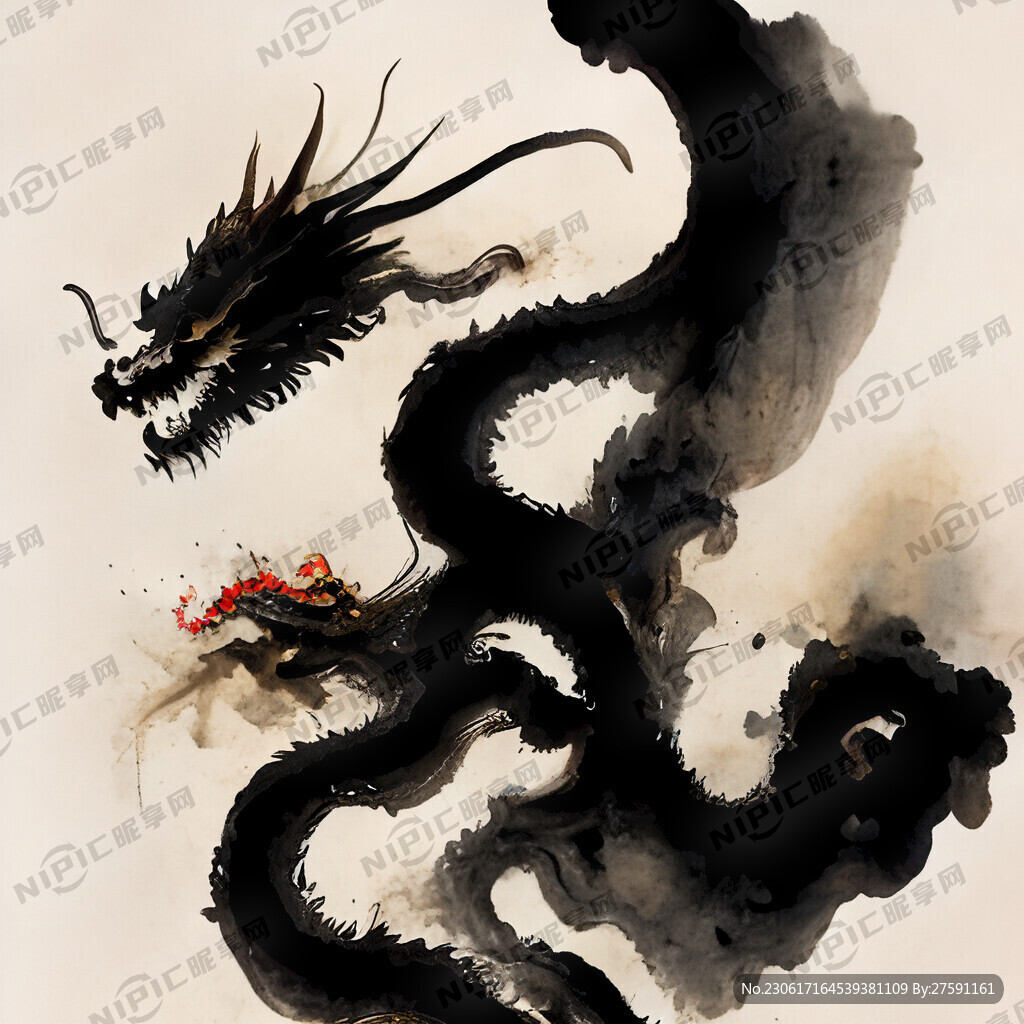 墨迹效果 喷溅效果 中国龙