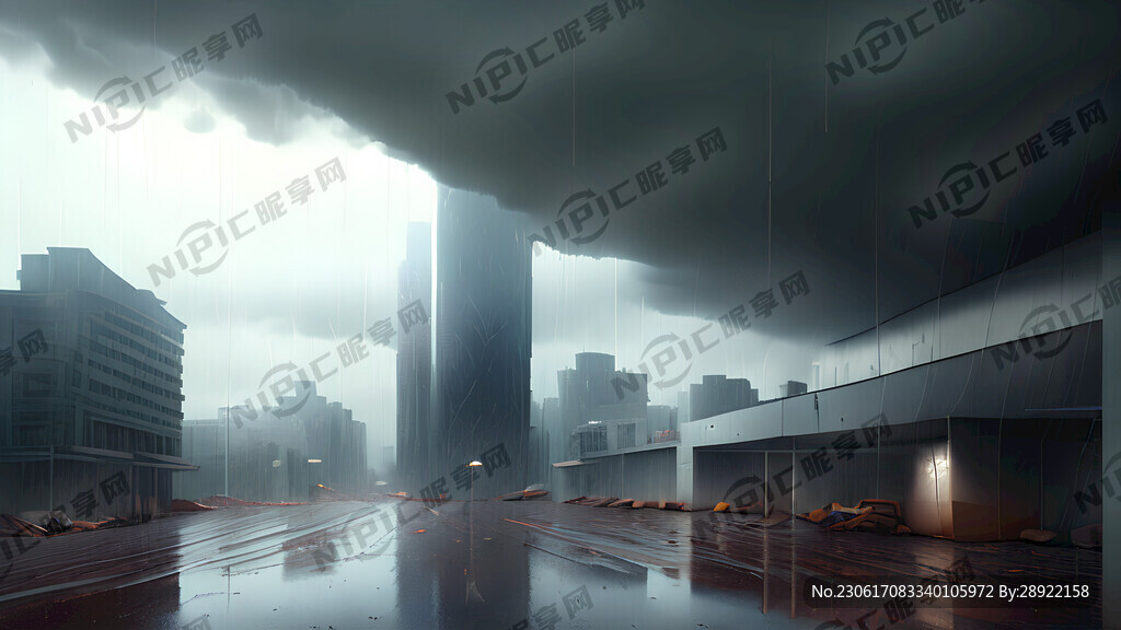 雷雨天城市室内地震