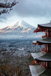 火山 装饰画 古建筑