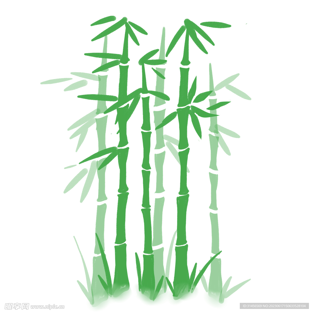 手绘竹子