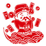 剪纸财神
