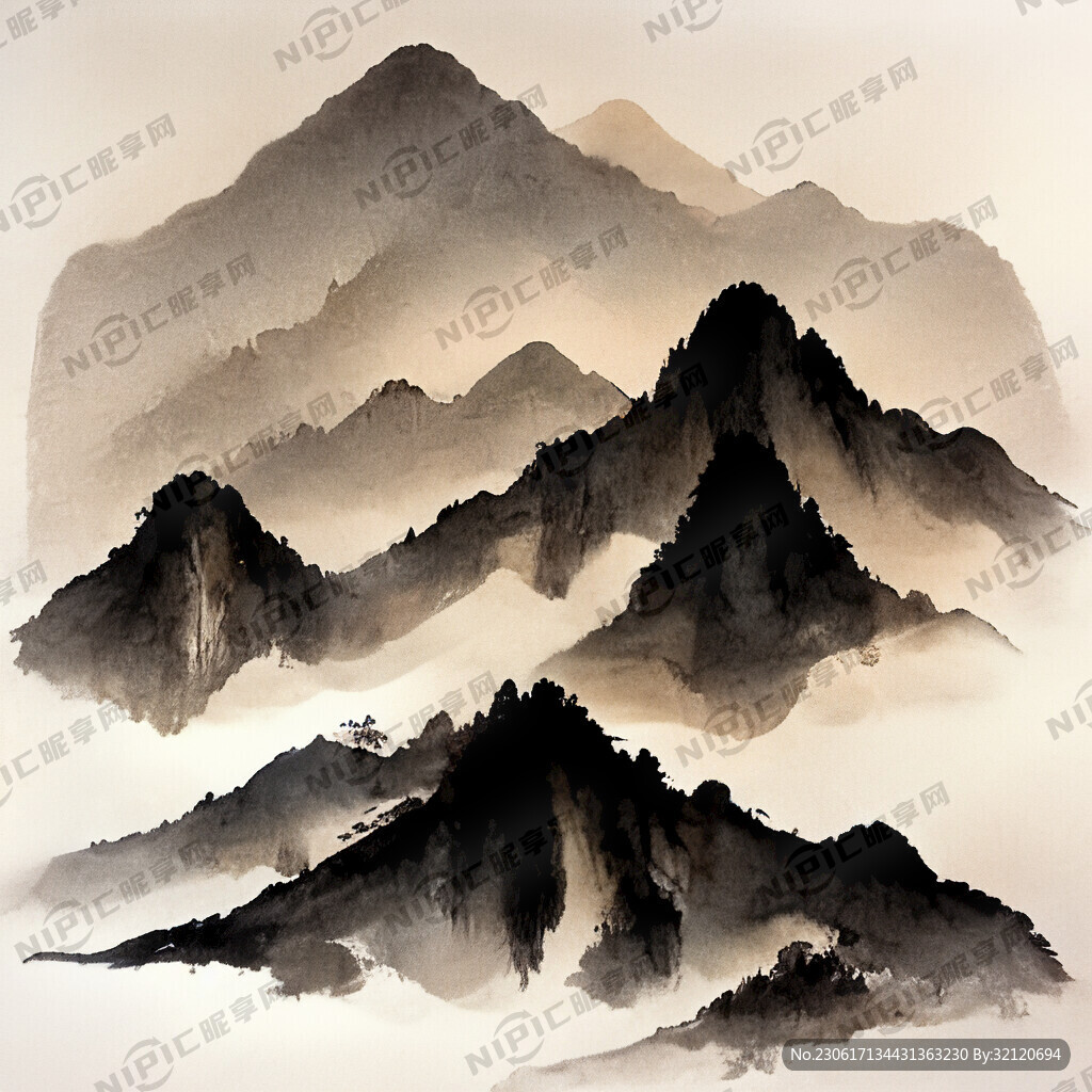 山水水墨画
