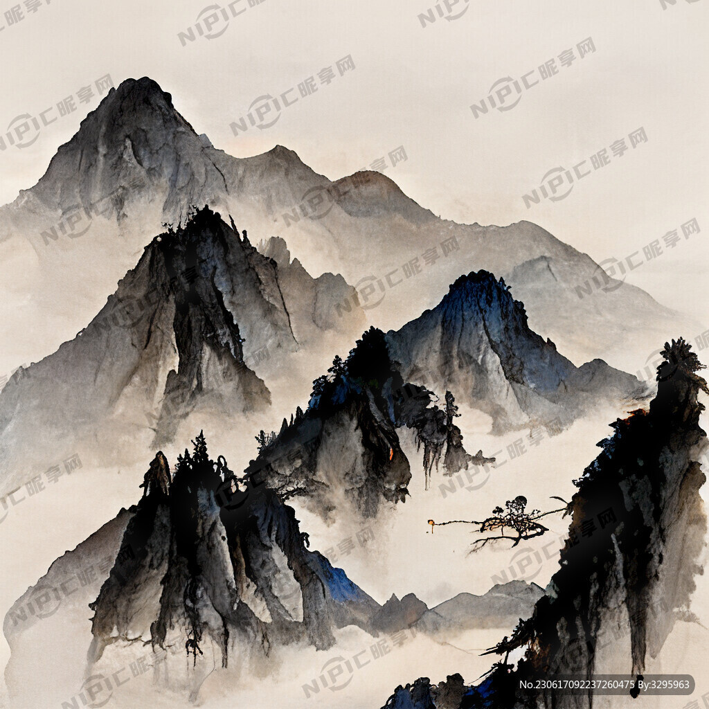 山树画中国风