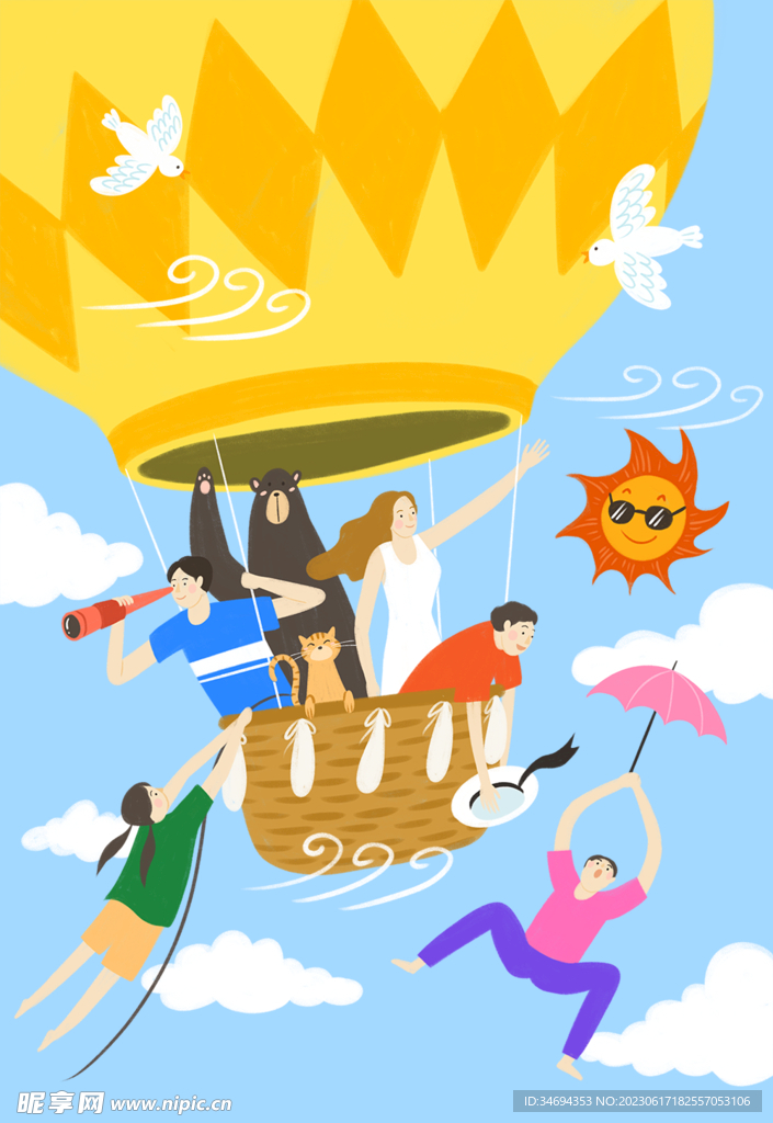 夏日热气球