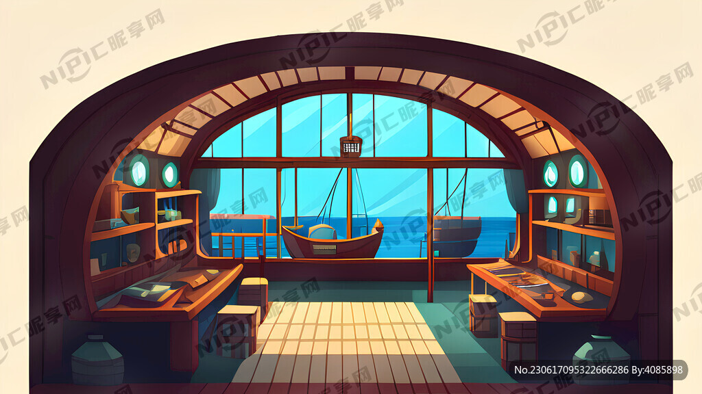 扁平渔船船长室内