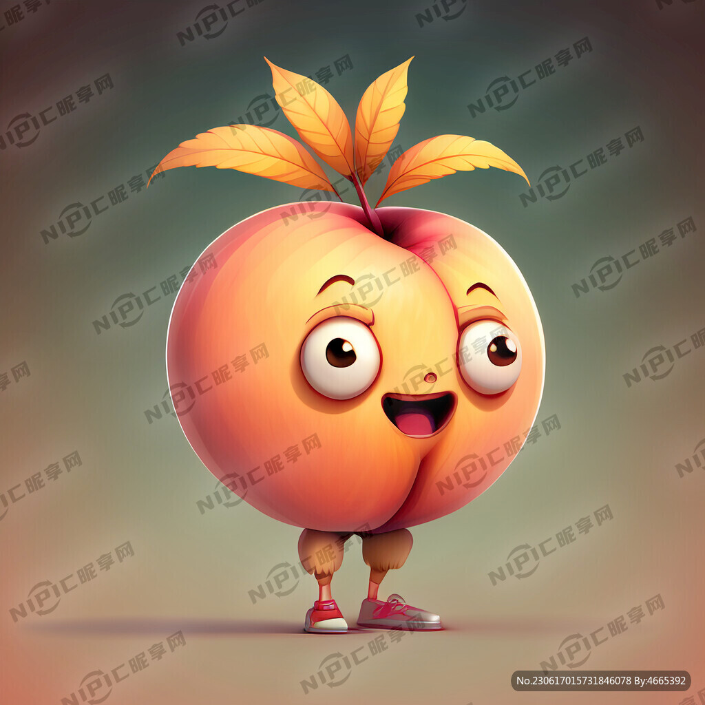 卡通形象 桃子 桃子头