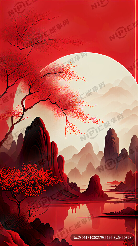 红色背景通用大气