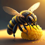 一只蜜蜂正在采蜜。