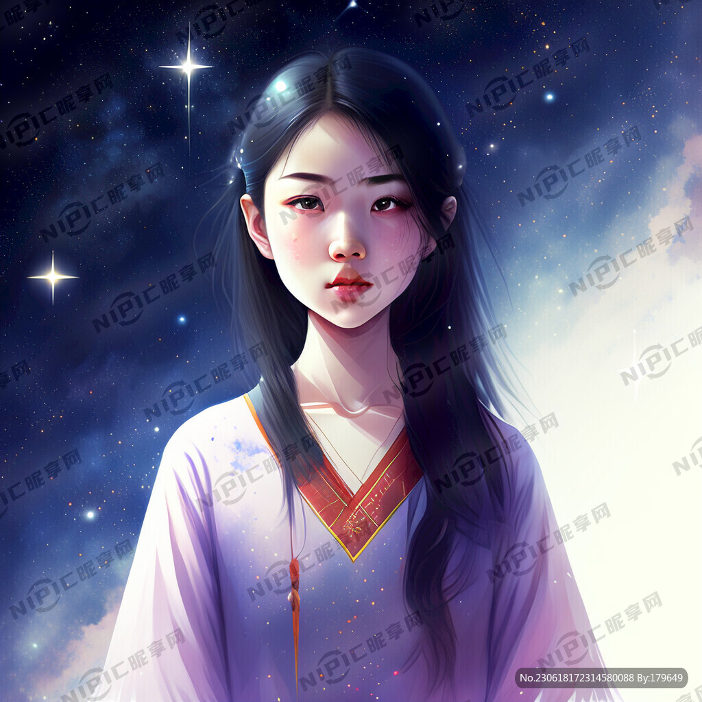 星空背景 次元少女