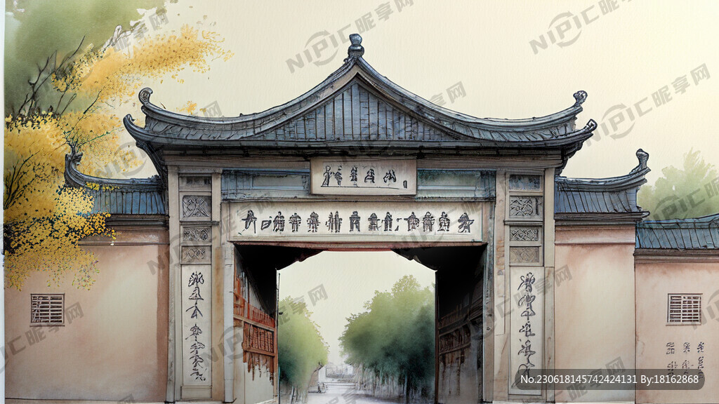 学校牌坊门楼
