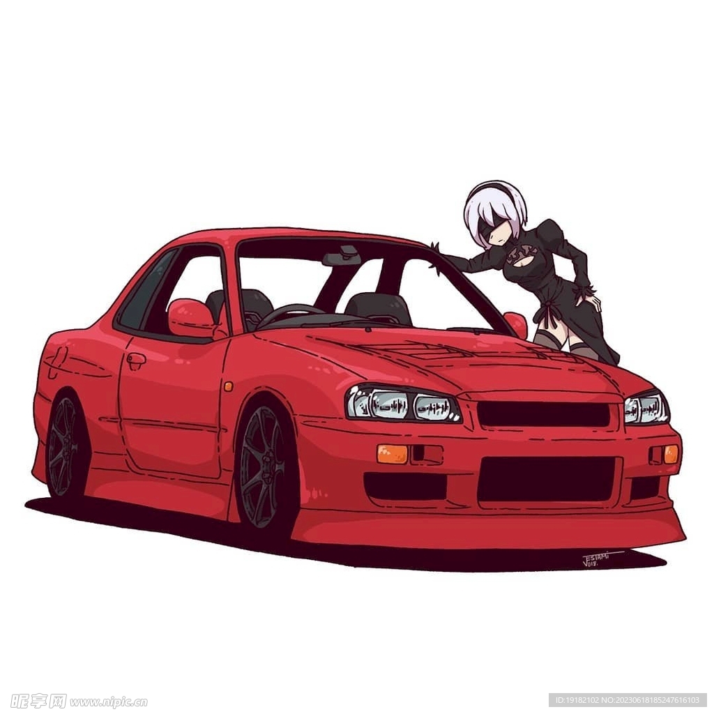 二次元汽车插画