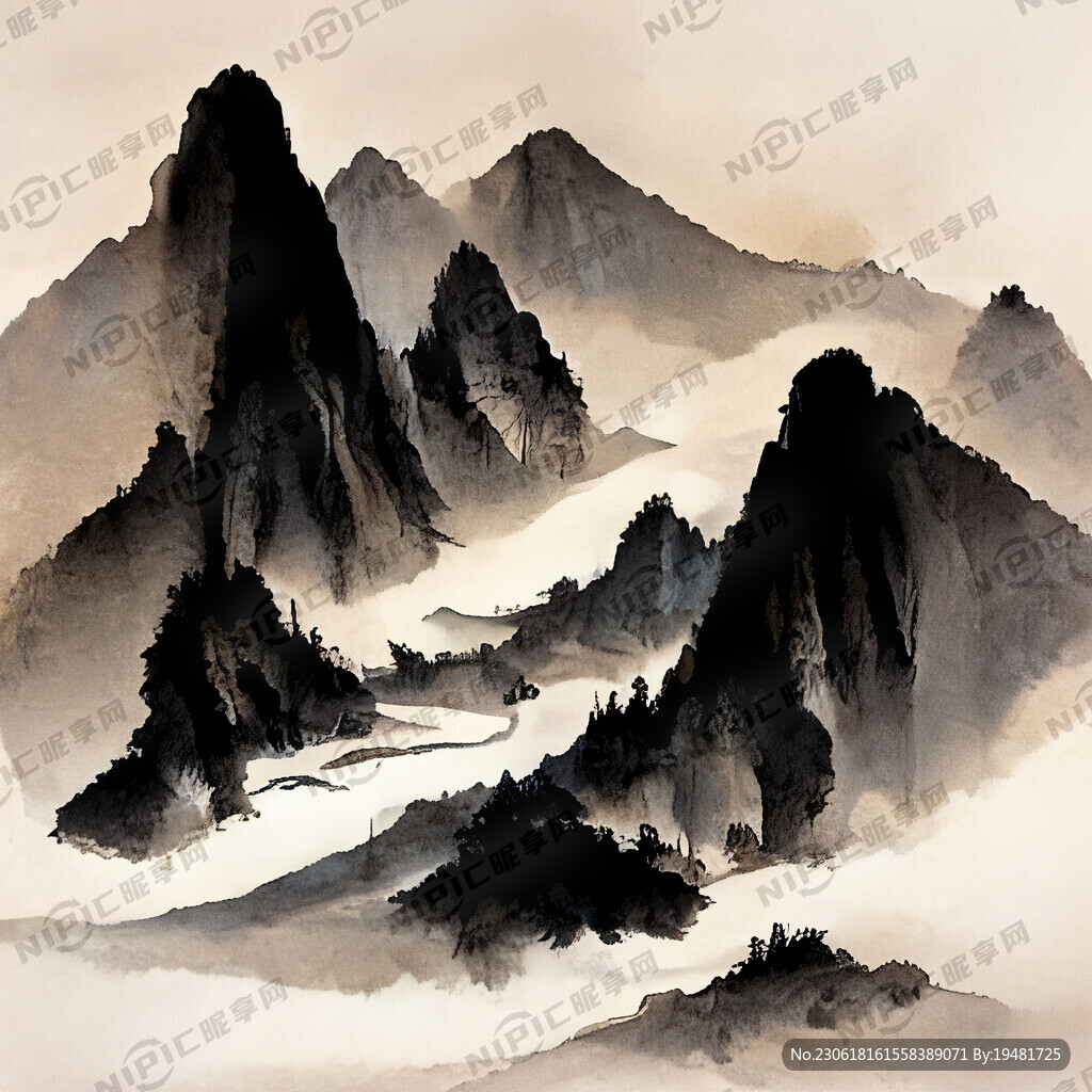 端午山谷 中国风 中国画 山水