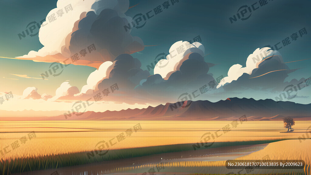 原野稻香壮丽风光