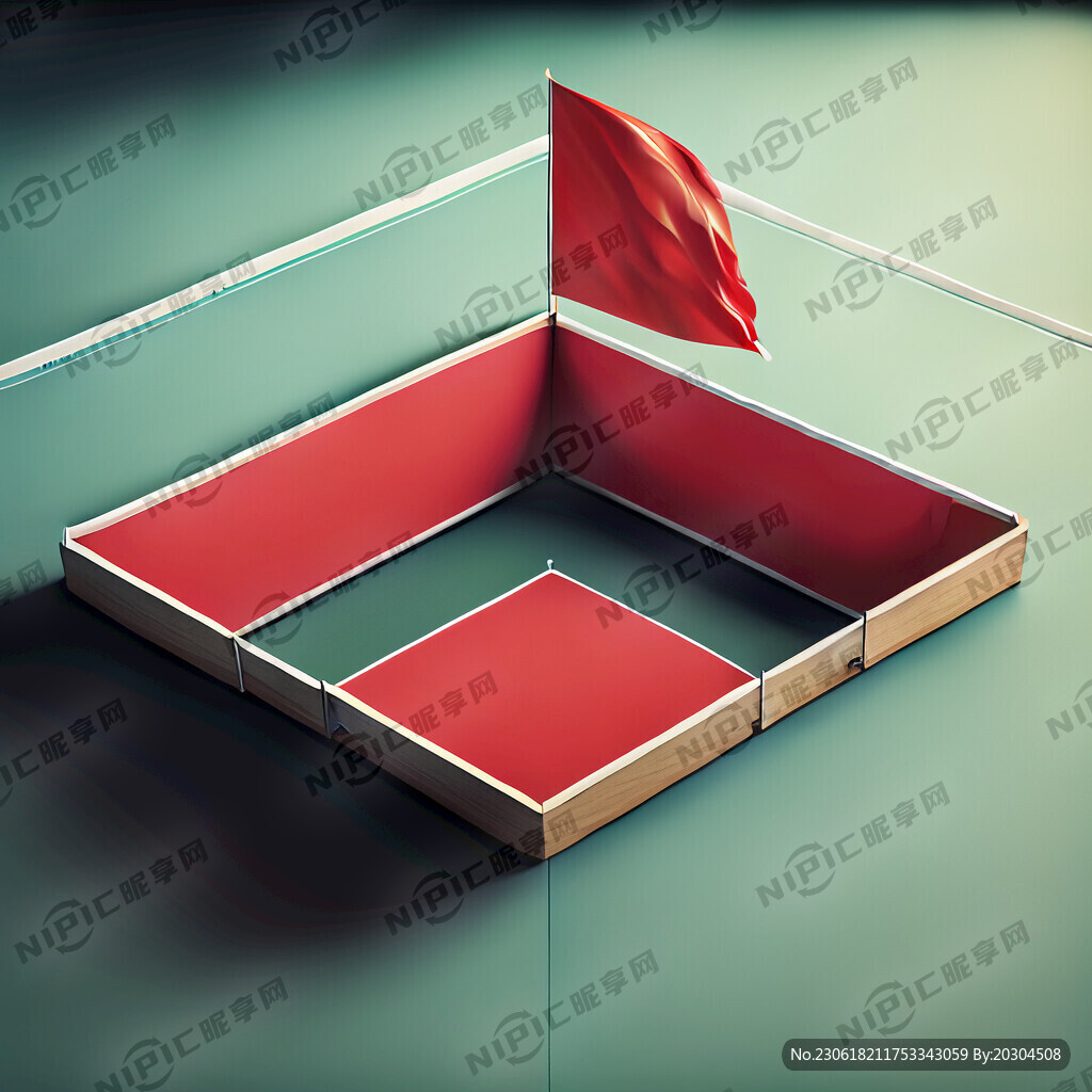 红旗 乒乓球桌 半鸟瞰 照片