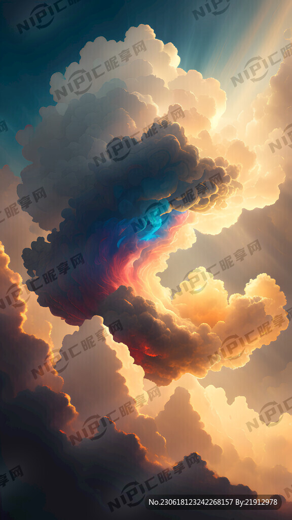 神话色彩 祥云翻滚 金光照耀