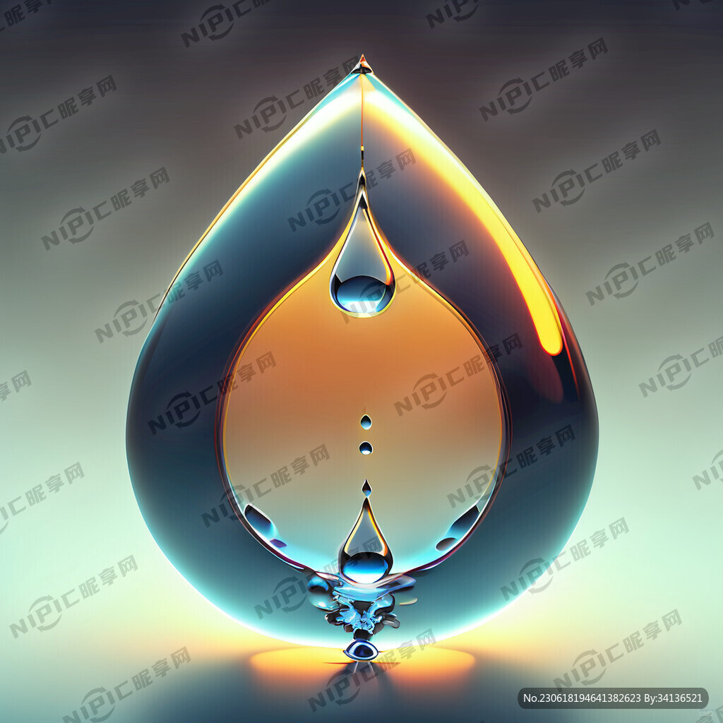 水滴 水 发光 几何元素 