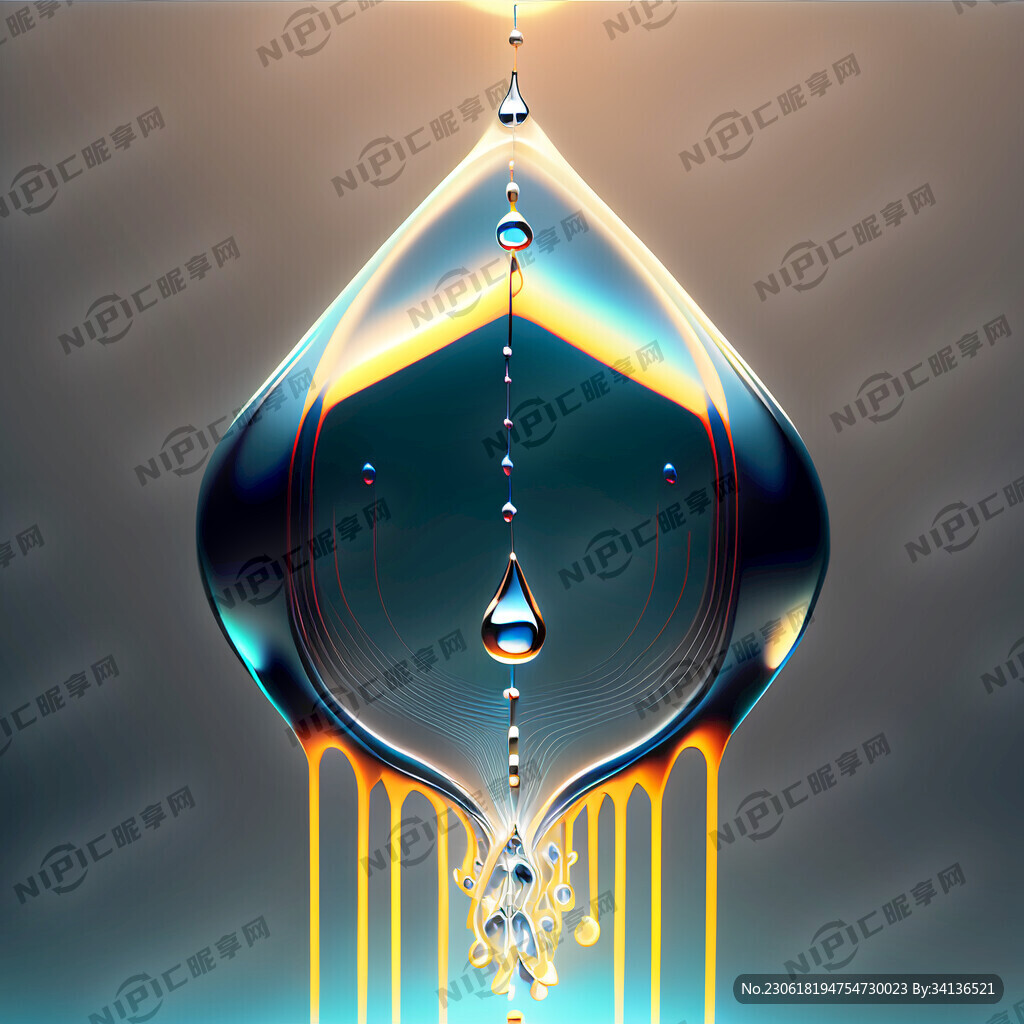 水滴 水 发光 线条几何