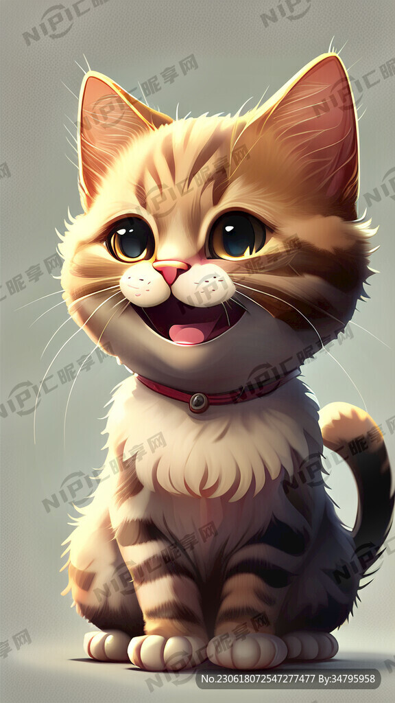 二次元卡通微笑猫咪