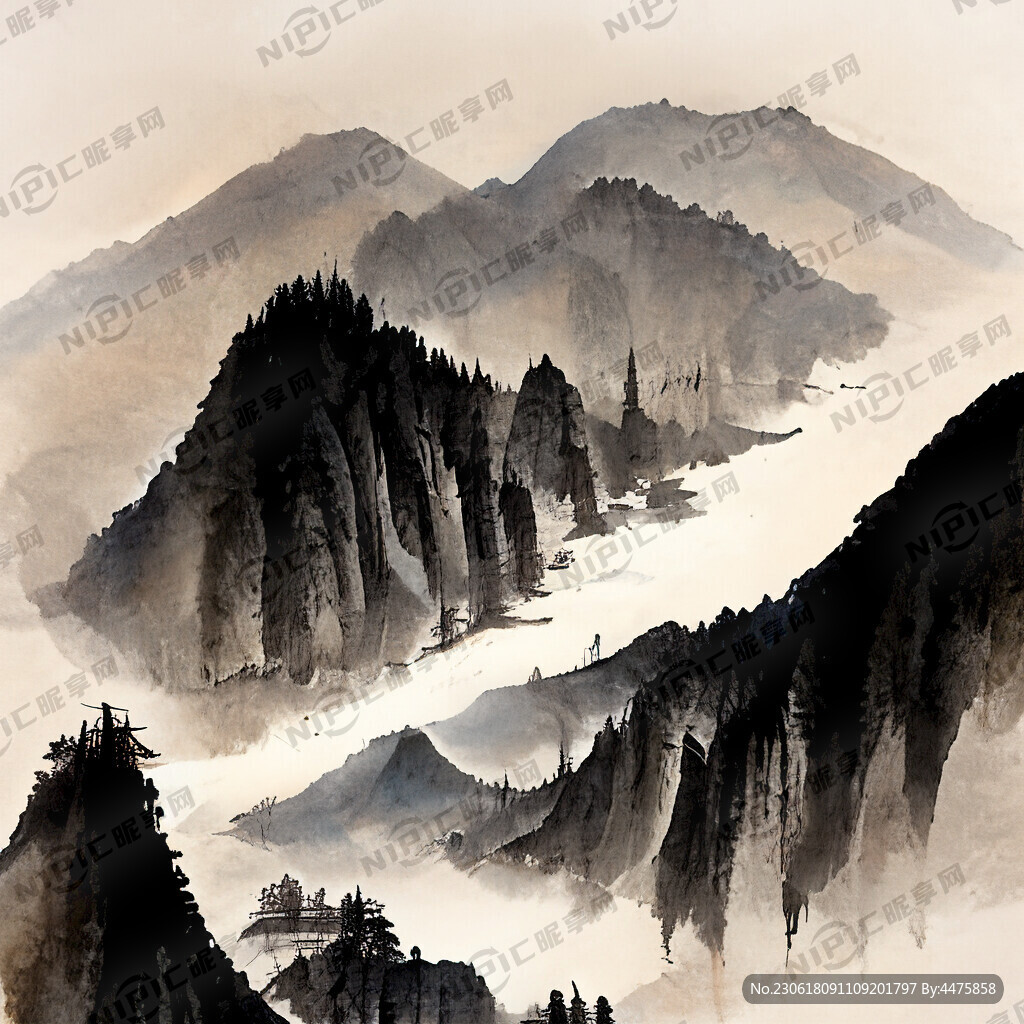 小时候抓泥鳅山谷 中国风 山水