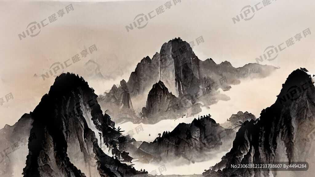二龙广告 结合山水 风景画