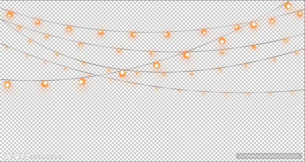 彩色串灯星空灯带灯珠彩灯免抠图