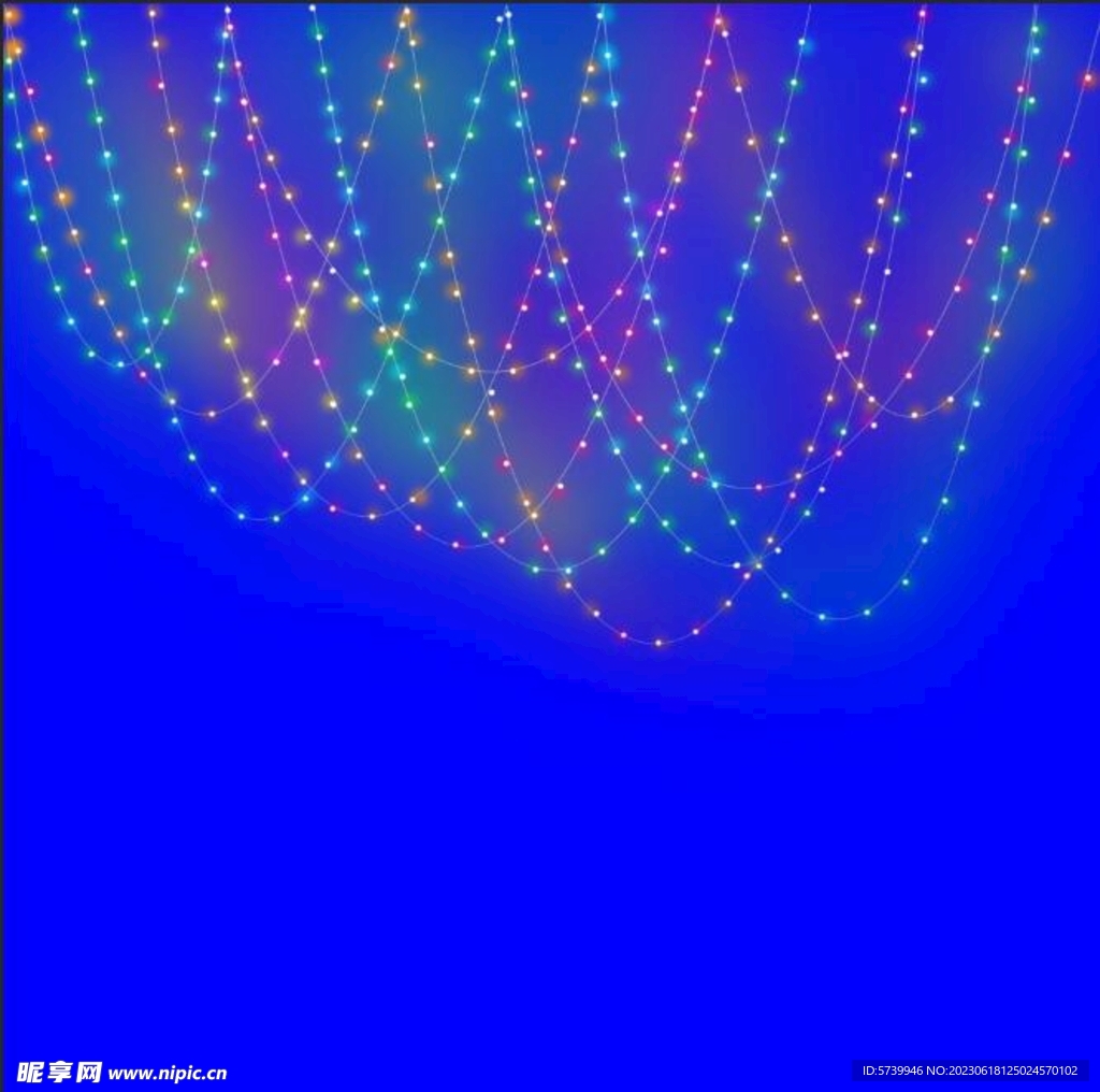 彩色串灯星空灯带灯珠彩灯免抠图