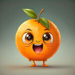 一个卡通可爱的橙子