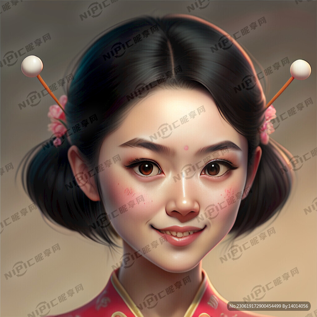 可爱俏皮 丸子头 大眼睛