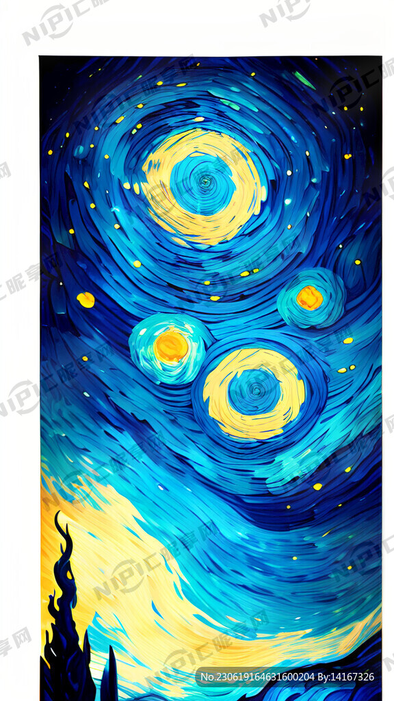 星空 梵高 颜色偏蓝