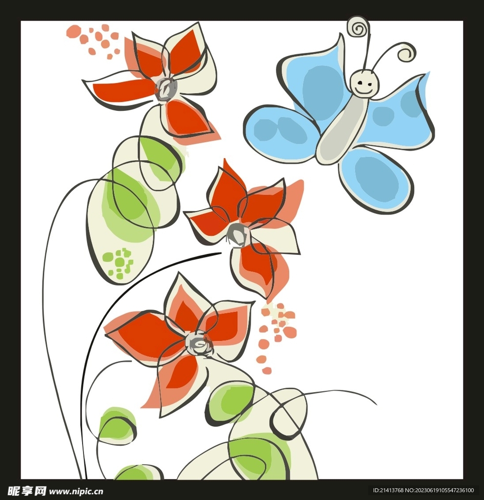 手绘花卉花朵设计图__其他_动漫动画_设计图库_昵图网